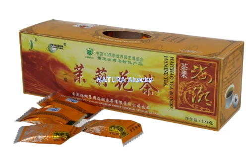 6918970219886 Herbata Zielona Jaśminowa 125 g prasowana w kostkach MERIDIAN HaiChao Yunnan
