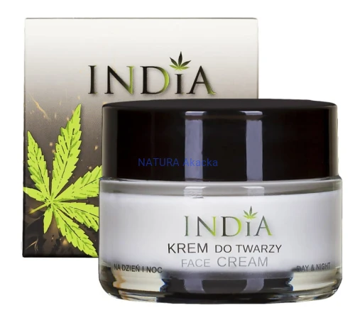 5906489818905 Krem do twarzy na bazie oleju konopnego, 50 ml India Cosmetics