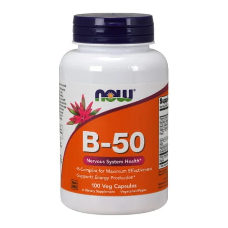 Now Foods Vitamin B-50mg - 100 Veg Capsules. 
Zdjęcie ma charakter informacyjny. Rzeczywisty wygląd produktu może się różnić od prezentowanego na zdjęciu.