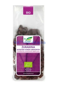 Żurawina słodzona sokiem jabłk. BIO 100g