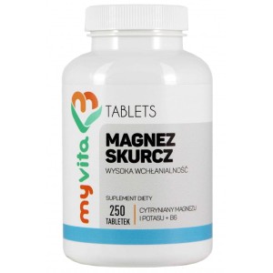 Magnez Skurcz 250tabl. - Magnez + Potas + Witamina B6 (Myvita)
