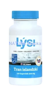 LYSI Tran islandzki w kapsułkach 500mg, 120 kapsułek