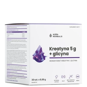 AURA HERBALS Kreatyna 5g + glicyna saszetki 30 x 8,69g