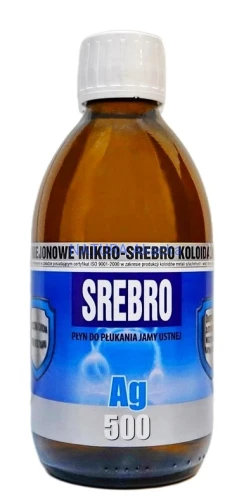 5901138325001 Mikro-Srebro koloidalne Ag500 50ppm 300ml PRO AKTIV - płyn do płukania jamy ustnej