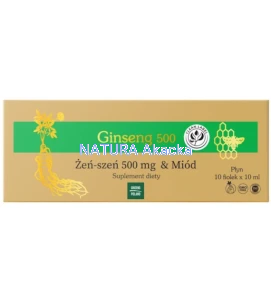 Ginseng 500 żeńszeń + miód 10x10ml fiolki (zielone) GINSENG POLAND