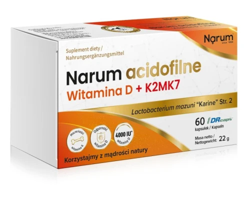 4850016650883 Narum acidofilne Witamina D3 4000 + K2MK7 | 60 kapsułek 300 mg