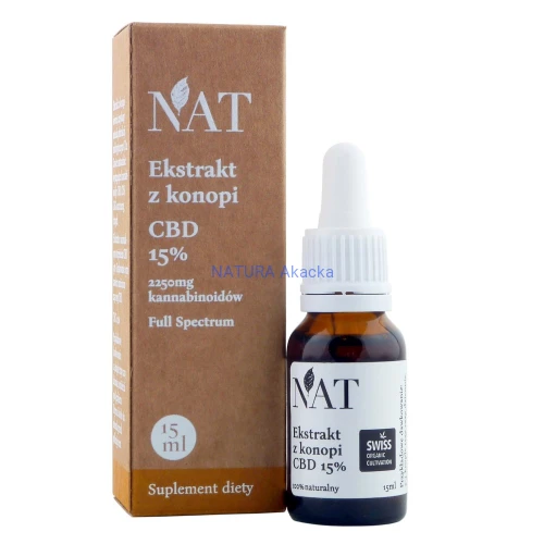 5907501896789 NAT Ekstrakt z konopi Full Spectrum 15% CBD 15ml