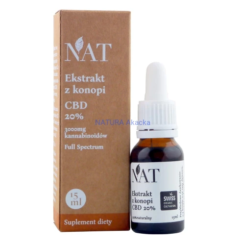 5907501896796 NAT Ekstrakt z konopi Full Spectrum 20% CBD 15ml