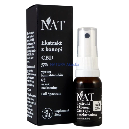 5903933062075 NAT Ekstrakt z konopi Full Spectrum 5% CBD + melatonina 15ml aerozol