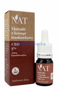 NAT Ekstrakt z konopi Full Spectrum Truskawkowy 5% CBD 5ml