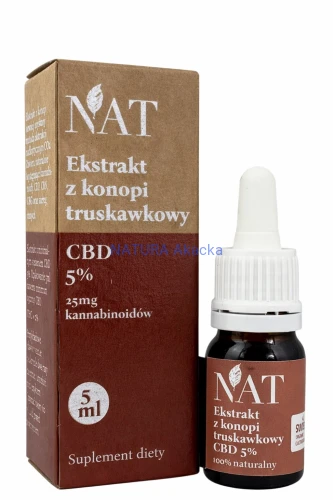 5903933062020 NAT Ekstrakt z konopi Full Spectrum Truskawkowy 5% CBD 5ml