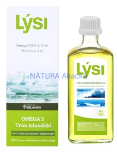 LYSI Tran islandzki o smaku cytrynowo-miętowym 240ml