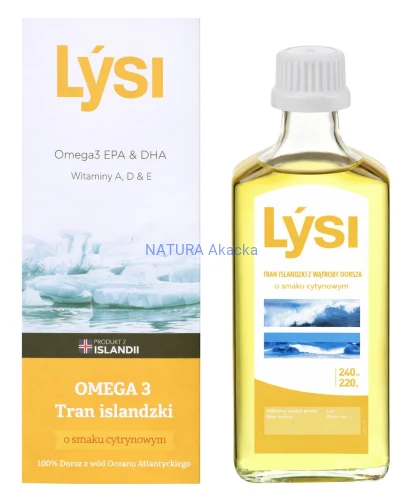 5690548867750 LYSI Tran islandzki o smaku cytrynowym 240ml