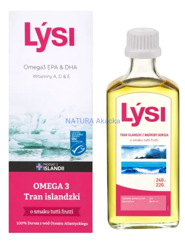 5690548868719 LYSI Tran islandzki o smaku tutti frutti 240ml