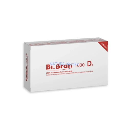 645760273204 BioBran/BiBran/Bi.Bran 1000mg z witaminą D3 105 saszetek MGN-3 40 tabletek D3