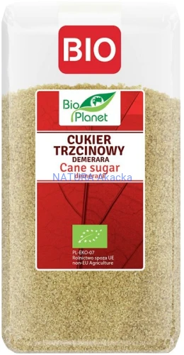 5907814662606 BIO PLANET Cukier trzcinowy brązowy Demerara BIO 500g