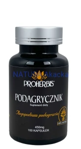 PROHERBIS Podagrycznik pospolity 450mg, 100 kapsułek