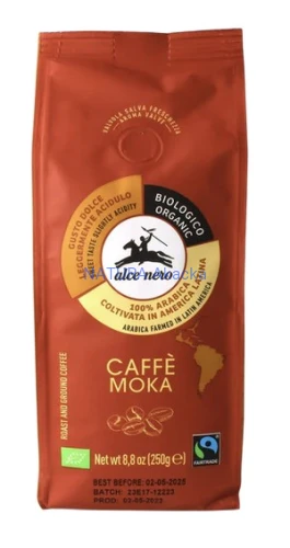 8009004901124 ALCE NERO Kawa 100% Arabica Moka mielona FT BIO 250g