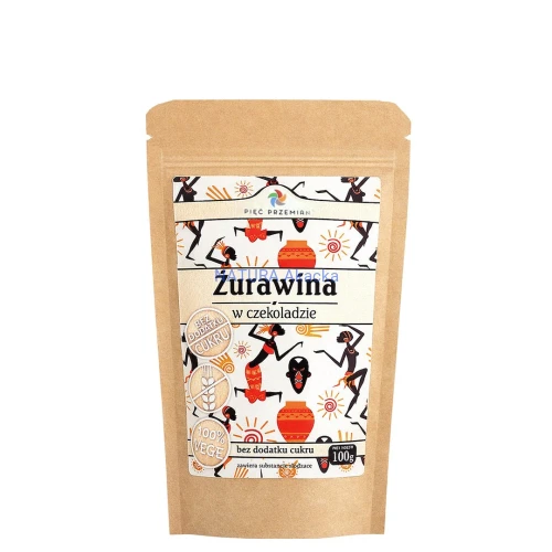 5902837810744 PIĘĆ PRZEMIAN Żurawina w czekoladzie bez cukru bezglutenowa 100g
