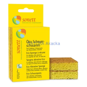 Sonett Eko-gąbka do szorowania z warstwą szorującą w 100% z łupin migdałów i orzechów laskowych - cena za 2 szt. w dwupaku
