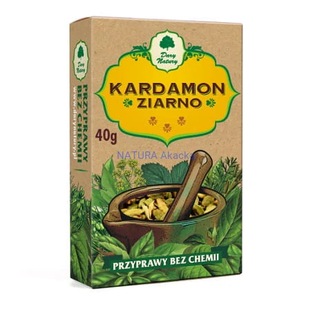 Kardamon ziarno 40 g 
Zdjęcie ma charakter informacyjny. Rzeczywisty wygląd produktu może się różnić od prezentowanego na zdjęciu.
