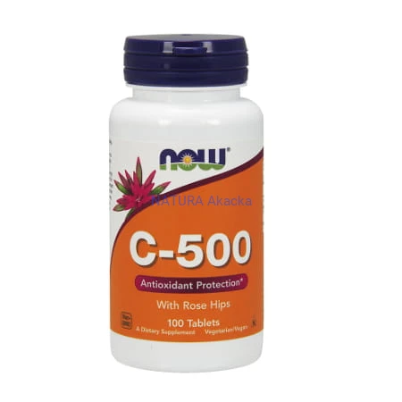 Vitamin C-500 with Rose Hips 100 Tablets.